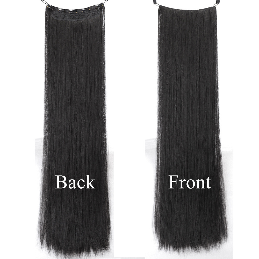 Pelucas europeas y estadounidenses transfronterizas cinco tarjetas extensiones de cabello pelucas de cabello largo recto una pieza de clip extensiones de cabello al por mayor en stock