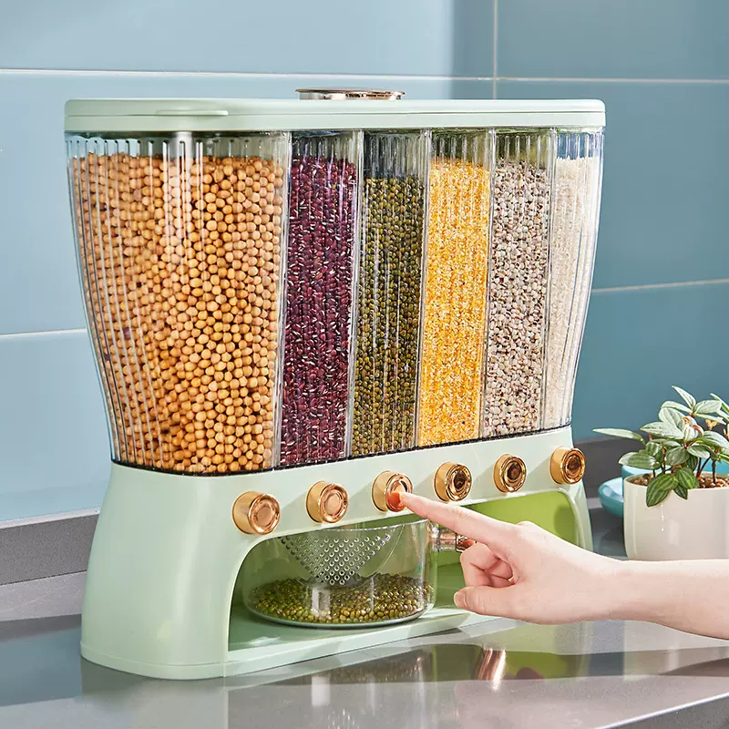 厨房五谷杂粮收纳盒分格米桶食品级家用分类大容量储物收纳密封罐
