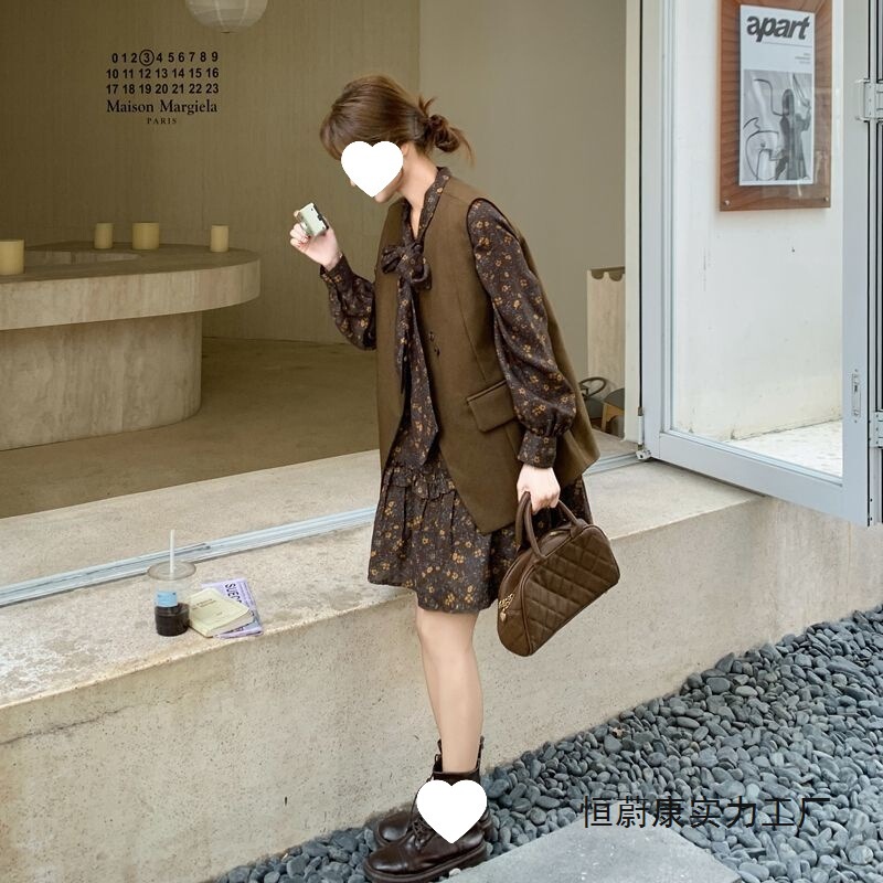 Melard Style Floral Dress Suit for Women 2026 Early Spring New Super Popular Petite Two-Piece Dress Set