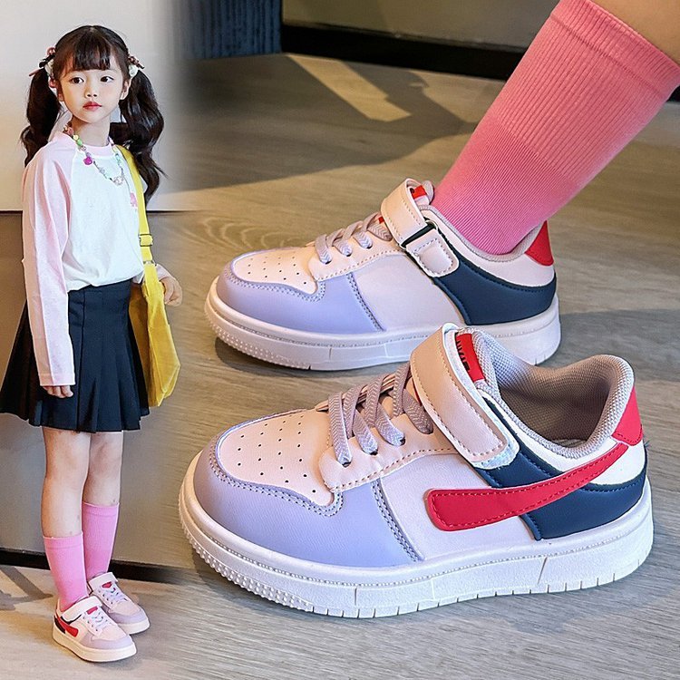2025秋新款儿童板鞋女童休闲鞋皮面轻便透气学生运动鞋男童跑步鞋|undefined