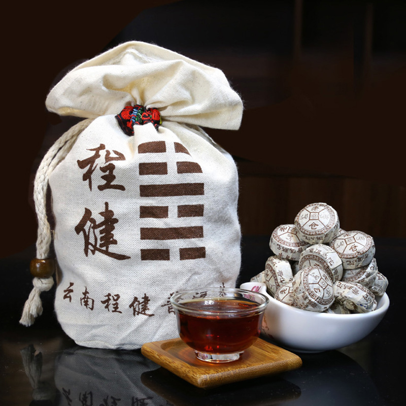 Yunnan Pu'er Tea cooked tea old warehouse original flavor Pu'er mini Tuo Tea Tea 500g cloth bag Pu'er tea