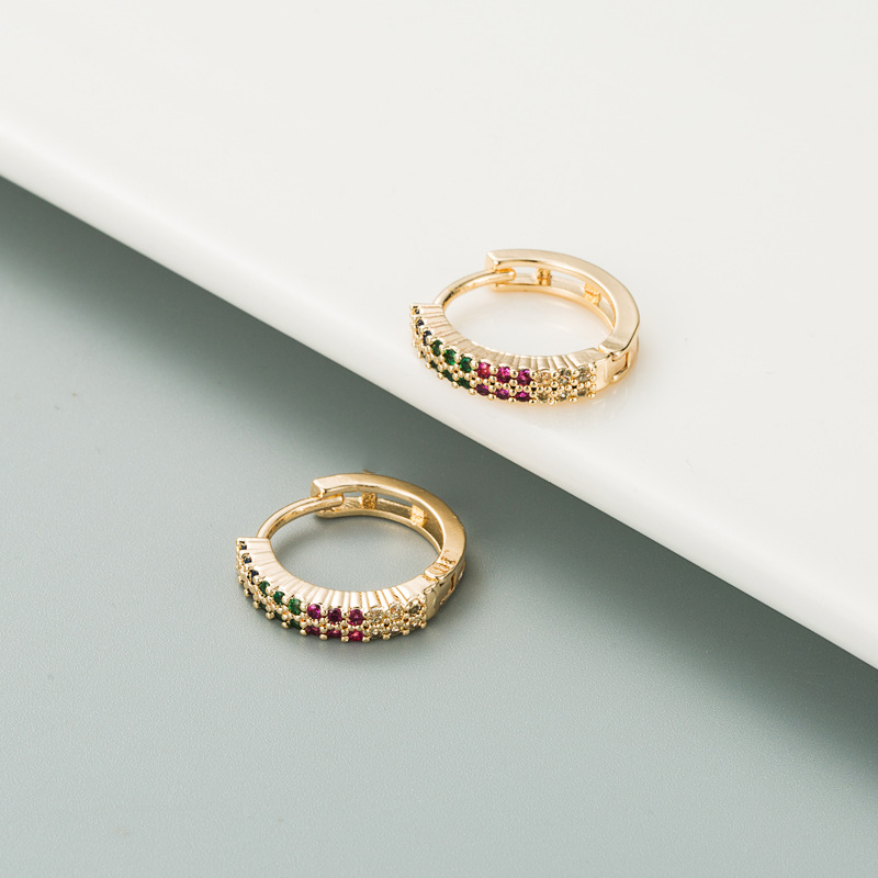 Diamond Design Fashion Geometric Diamond Copper Artificial Gemstones Earrings