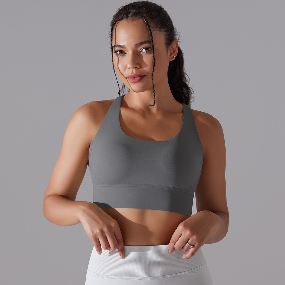 127g Weight Sleeveless Sleeve Length Nylon, Spandex Fabric Type Short Top Length Halter Crisscross Tank Tops Type Fitness, Yoga Occasion U Neck Neckline Solid Color Pattern Sports Style Sports Solid Color Nylon Spandex U Neck Active Tops Halter Crisscross Tank 173