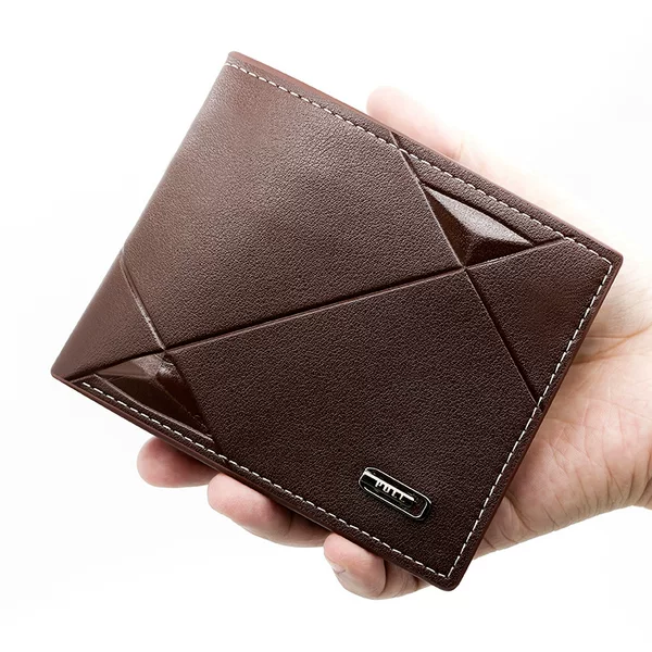 New men's short wallet simple multi-card fashion leisure wallet youth thin three-fold horizontal soft wallet