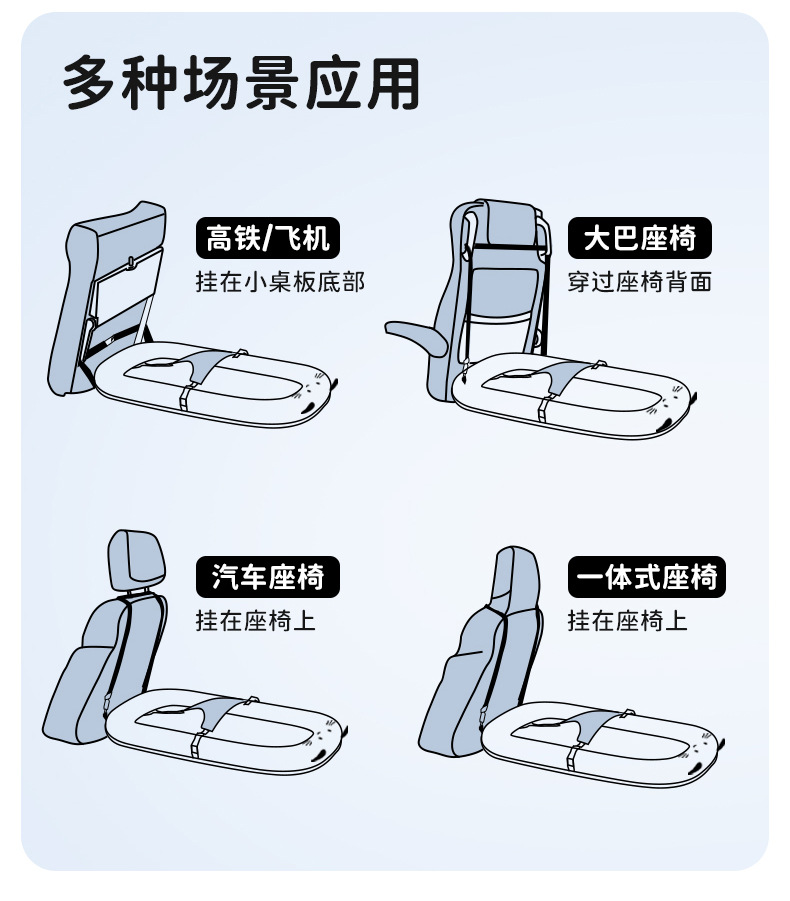 Car-mounted baby sleeping bed, a magical tool for babies to sleep on the go, a travel bed for children on long car journeys, suitable for infants