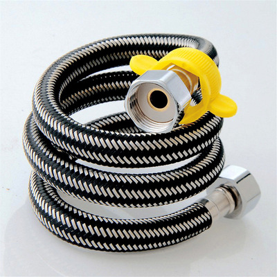 304不锈钢金属编织加厚铜头冷热进水软管水管马桶热水器连接管4分|ms