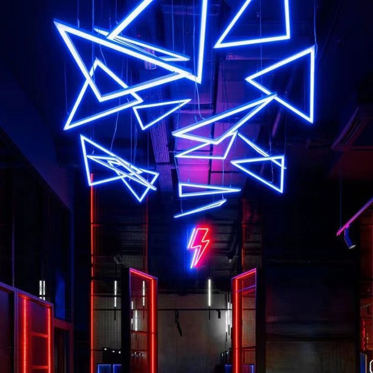 Bar de luz de atmósfera bar nuevo triángulo red colorido bar de música bar de barbacoa tienda de hot pot tienda de luces decorativas superiores