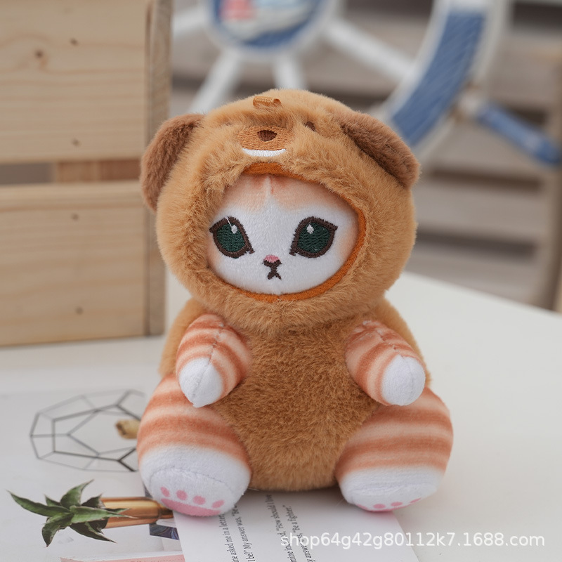 日系可爱萌变装鲨鱼猫毛绒挂件浣熊熊猫包包挂饰情侣挂件玩偶批发|undefined