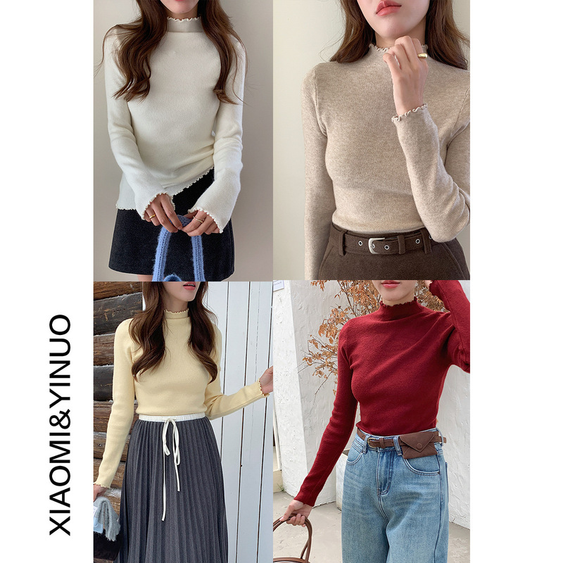 [Oufan] B into the base shirt 9 colors there is always a suitable for you candy color slimming sweater sweater 2620