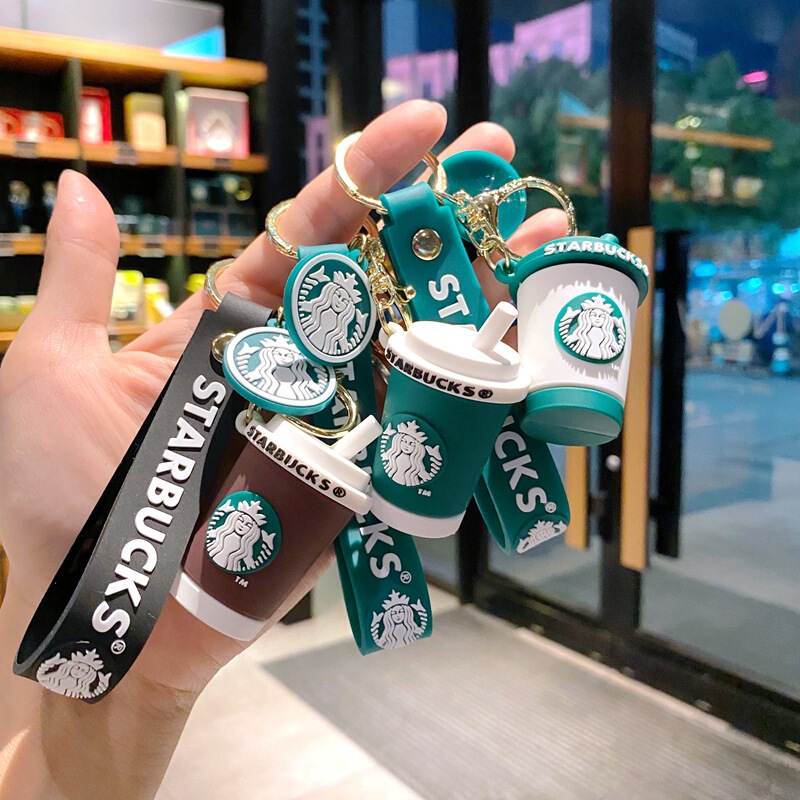 Starbucks milk tea cup keychain cartoon Three-dimensional doll car key chain pendant baby catching machine small gift wholesale Starbucks milk tea cup keychain cartoon Three-dimensional doll car key chain pendant baby catching machine small gift wholesale