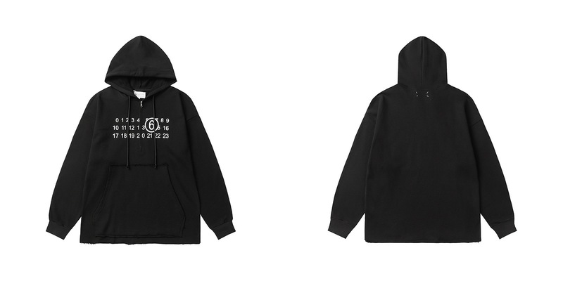 【跨境潮牌25S高品质MM6】春秋纯棉重料轻奢男女同款毛圈帽衫卫衣|undefined