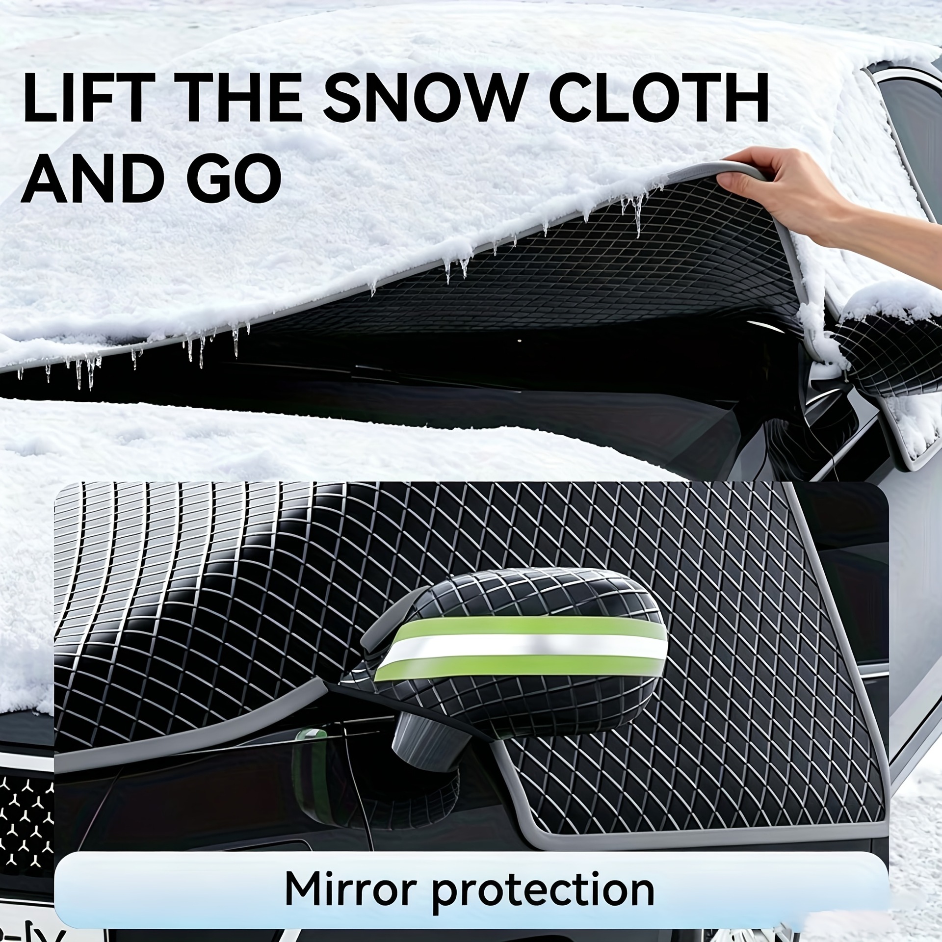 Cross-border car snow cover for winter, front windshield anti-freeze, anti-frost and snow shield, magnetic snow cover, half-cover car cover wholesale