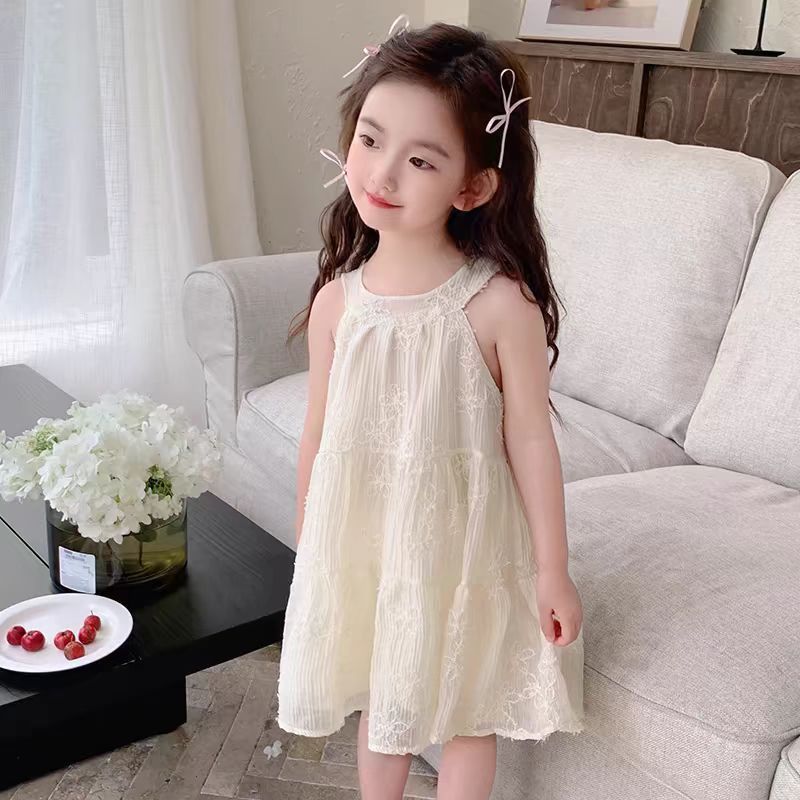 Girls Dress Summer Little Girl Princess Dress 2025 New Style Medium and Large Children Casual Sleeveless Vest Dress