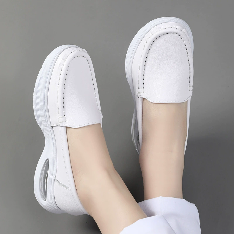 Весенняя и летняя кожаная обувь медсестры надувная подушка с мягким напоем на фекалии