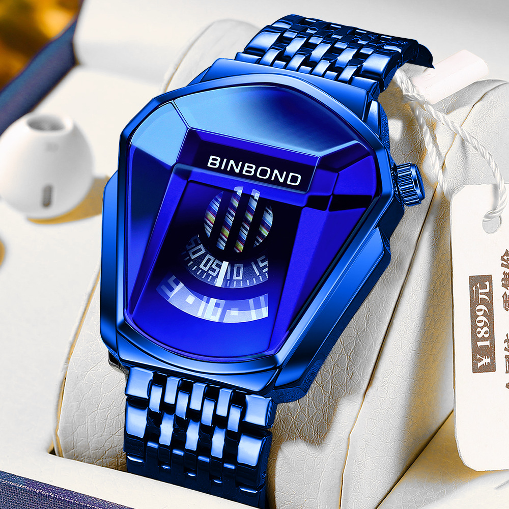 Shrimp skin trend style locomotive concept men's live streaming black technology watch_voghion.com
