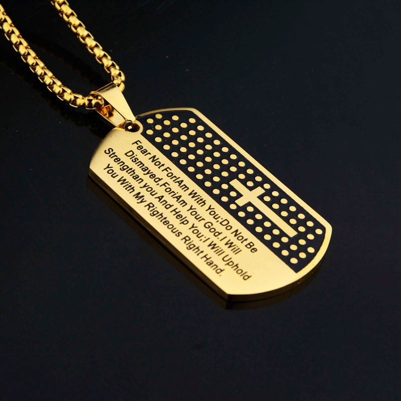Collana con pendente lettera croce personalizzata in acciaio_voghion.com
