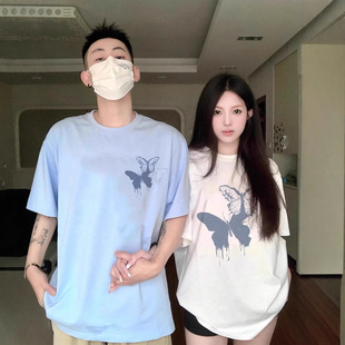 Summer Pure Cotton Short-Sleeved T-Shirt Couple Wear Lazy Style Loose Niche Design Tops for Men and Women Student Trendy Class Uniforms