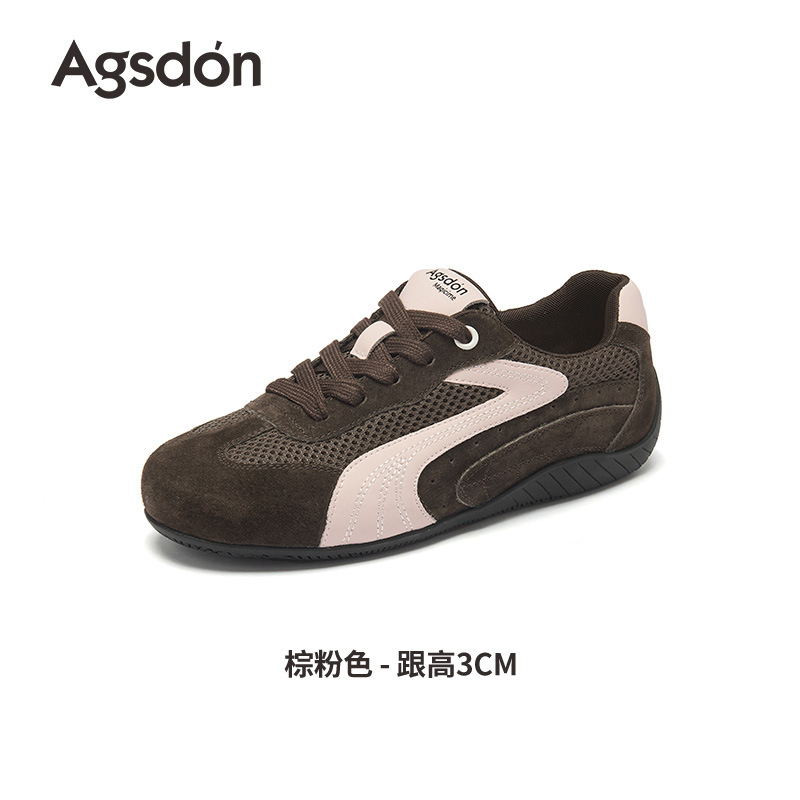 Zapatillas de entrenamiento alemanas Augusden rojas de suela gruesa para mujer, novedad de otoño 2025, estilo ballet retro clásico, zapatillas Forrest Gump