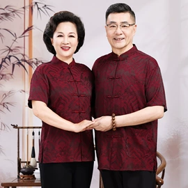 中老年休闲套装;中老年衬衫;中老年休闲裤