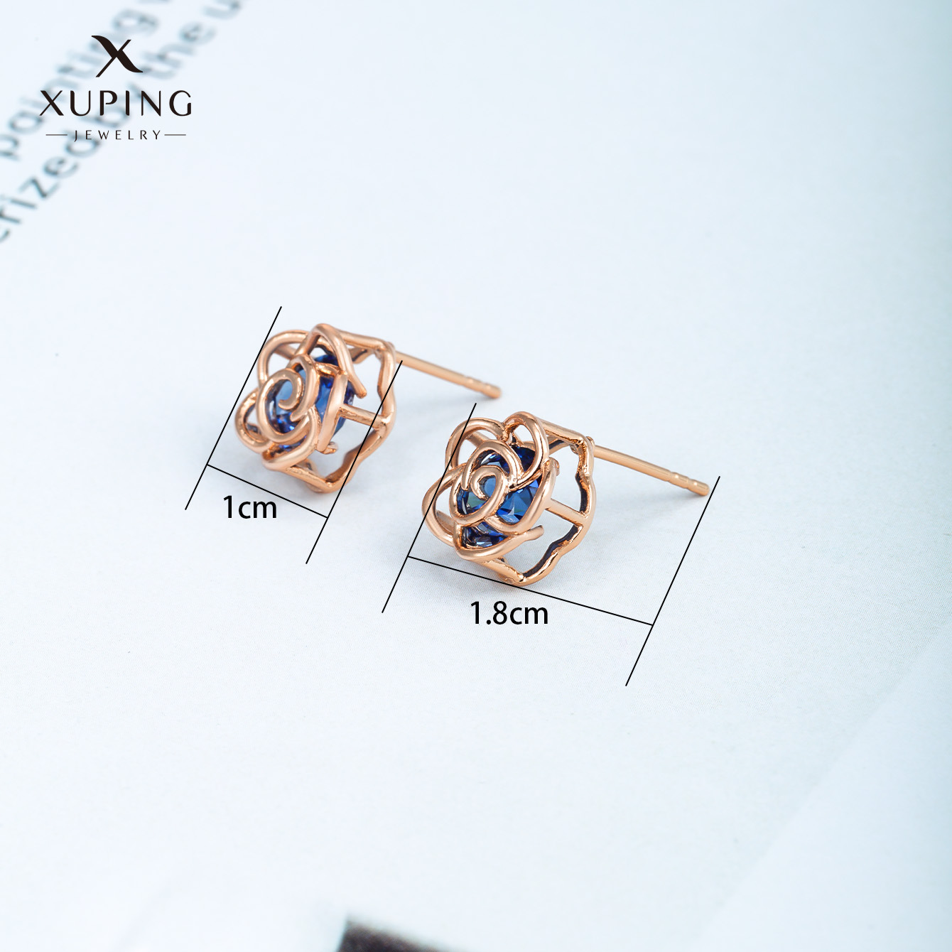 Pendientes de flor de nicho de lujo ligero de moda japonesa y coreana para las mujeres Joyería de Xuking colorido tesoro serie gema artificial Rosa pendientes