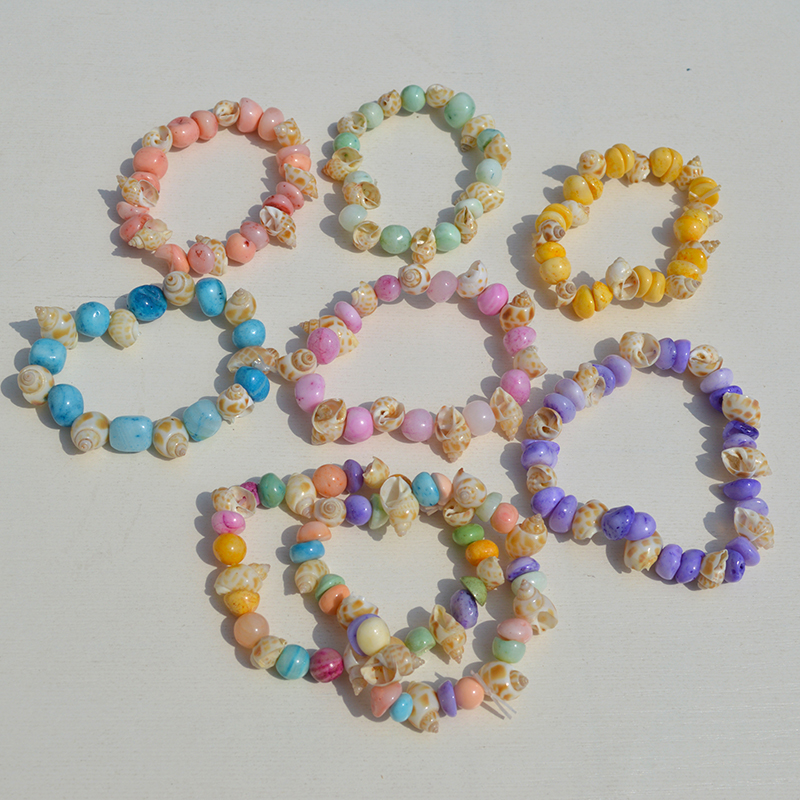 Conchas naturales pulsera caracoles collar diy joyas de chicas hechas a mano puestos de mercado nocturno regalos características pulseras