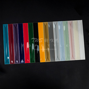Retro Red Long Brick Bathroom Concave and Convex Art Background Wall Tiles Chain Store Restaurant Coffee Shop B&B Tiles