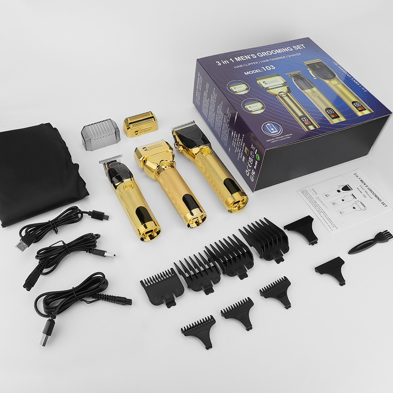 3 piezas de corte de pelo para hombres recíproco máquina de afeitar eléctrica multifuncional tijeras eléctricas blanqueadoras domésticas