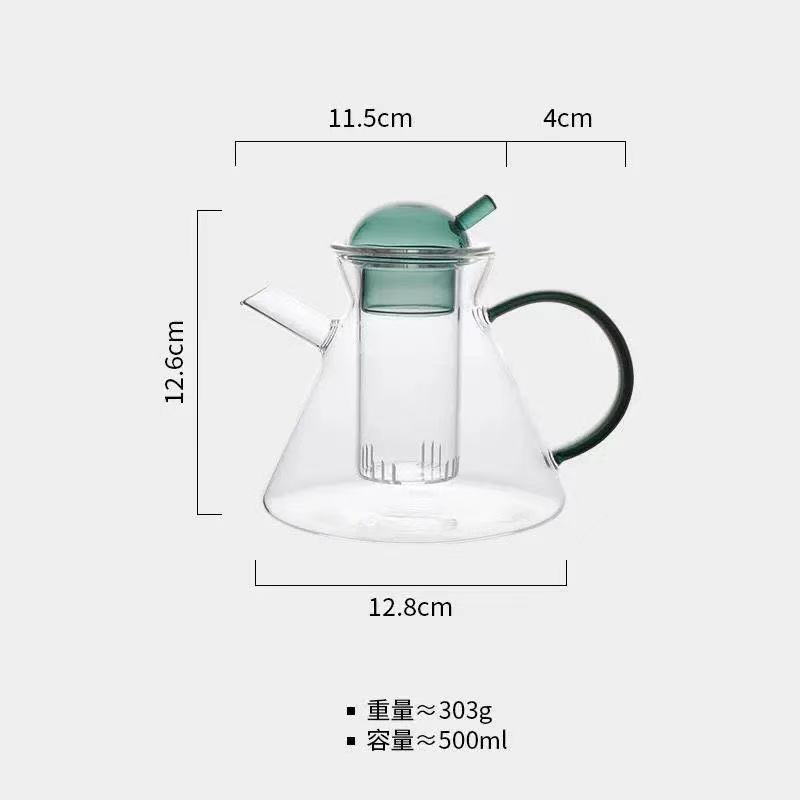 Danés nórdico tetera creativa ins borosilicato vidrio vintage tetera traje café ámbar