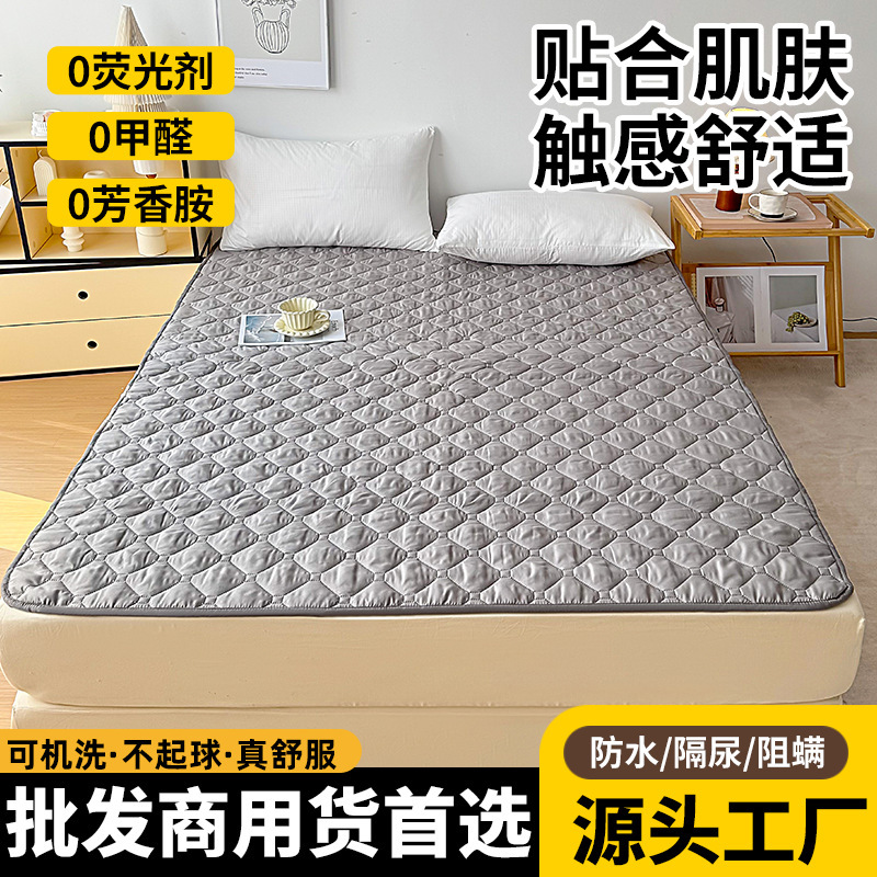 [Customized] Waterproof Urine-Proof Mattress Pad, Soft Cushion for Home Bedroom, Thin Quilted Bed Protector, Single Non-Slip Mat, Bedding