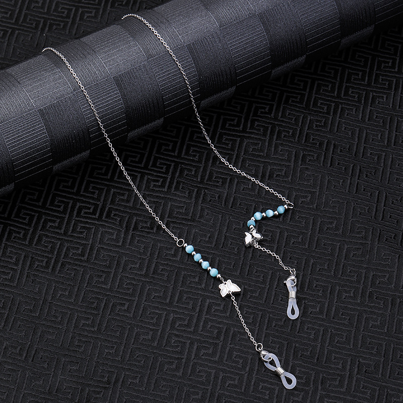 Colgar el cuello de la cadena de gafas de diamante de moda cadena de alta calidad transfronteriza acero baht mantenimiento de color diseño original gafas de sol cadena mujer image 8