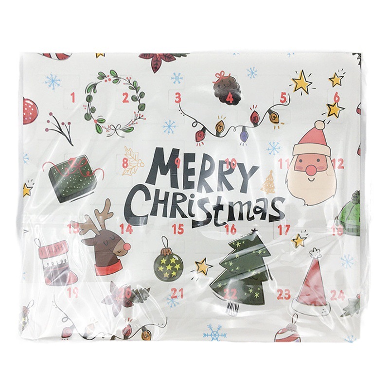 Traje de oro 24 cuenta atrás calendario Adviento sorpresa ciego caja DIY creativo pulsera joyería regalo Navidad