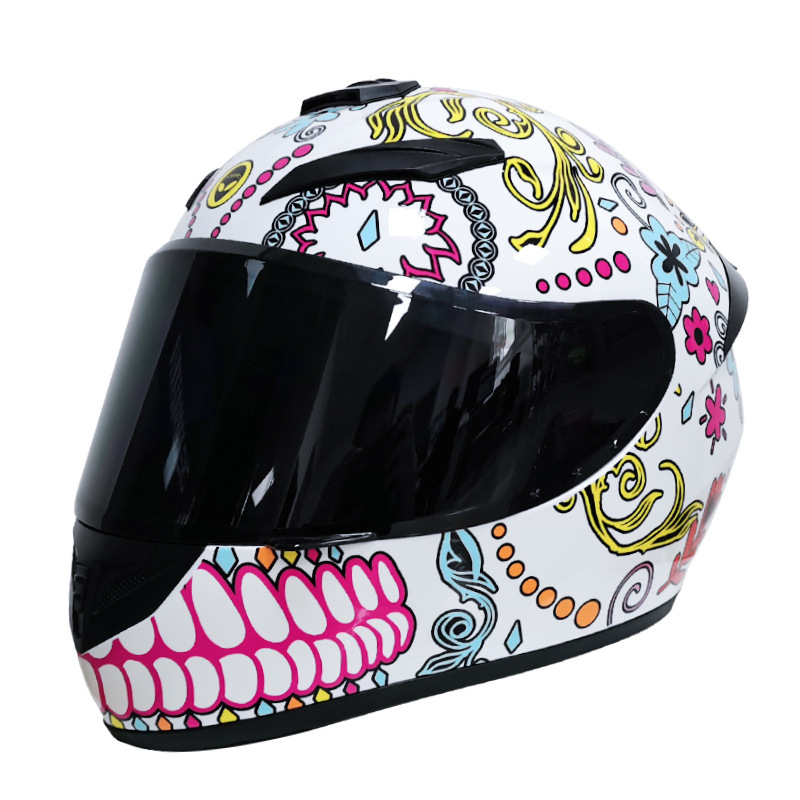 Ciclismo casco de motocicleta para hombres y mujeres Four Seasons universal Knight invierno cálido protección solar casco completo