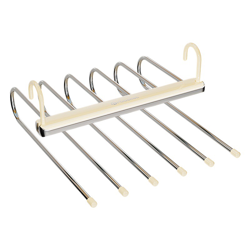 Estilo de lujo ligero multi-capa plegable retráctil pantalones rack multi-funcional organización pantalones rack hogar magia pantalones almacenamiento artefacto