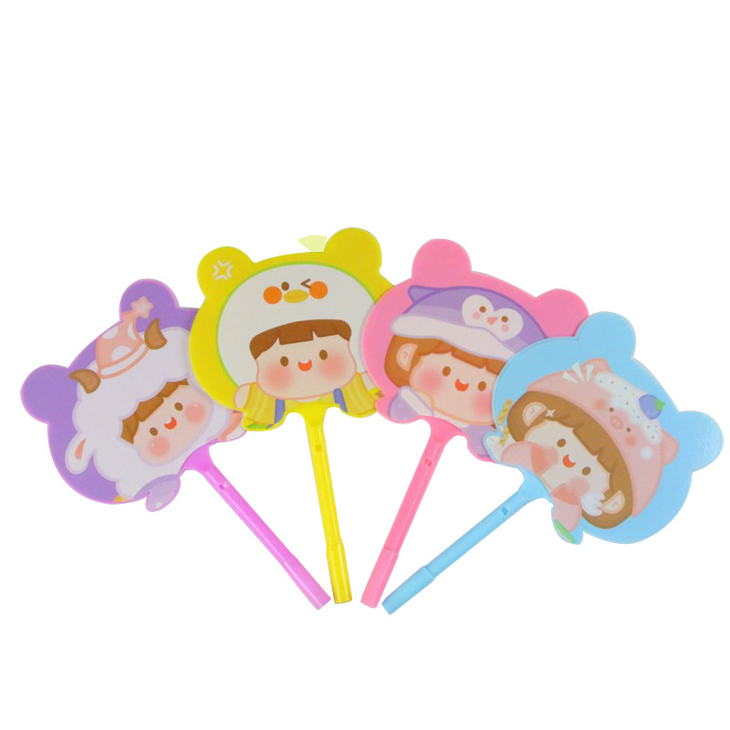 Dibujos animados bebé ventilador pluma pequeña papelería fresca estudiante bolígrafo kindergarten niños Premio regalo al por mayor