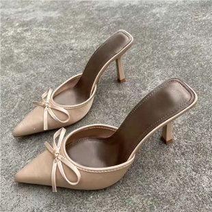 Zapatillas de Tacón Alto para Mujer de Cuero y PU, Tacón Alto (6-8 cm), Antideslizante, para Verano