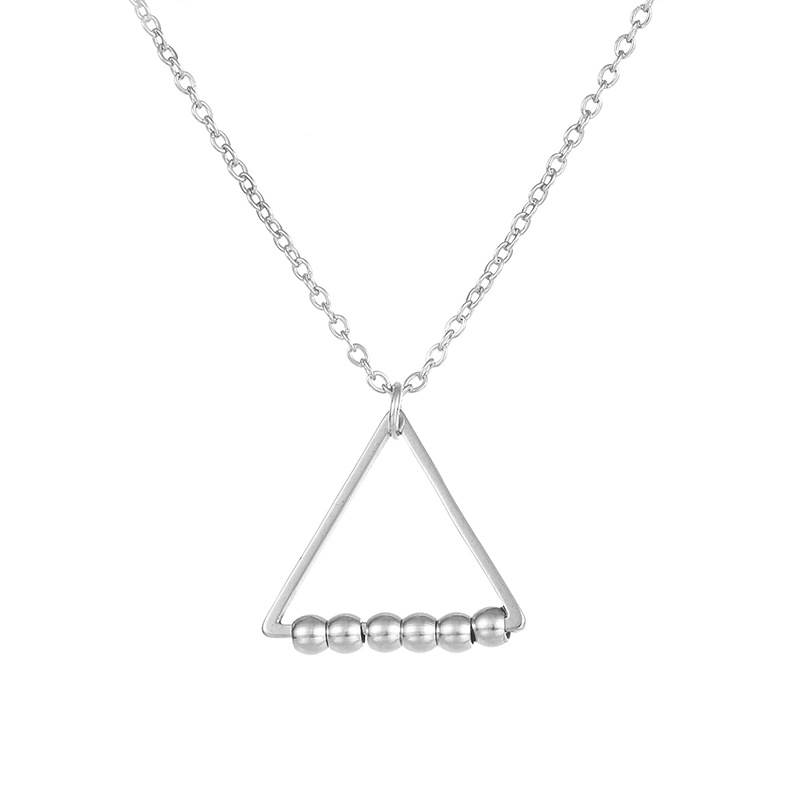 Stainless Steel Material Simple Style Triangle Moon Heart Shape Stainless Steel Plating Pendant Necklace