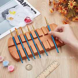 家居书房木质画笔架美术彩画水粉笔收纳架实木展示架毛笔笔搁支架