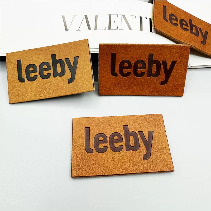 皮牌商标PU皮革真皮潮牌标签定制牛仔裤超纤压花潮流皮标翻毛皮