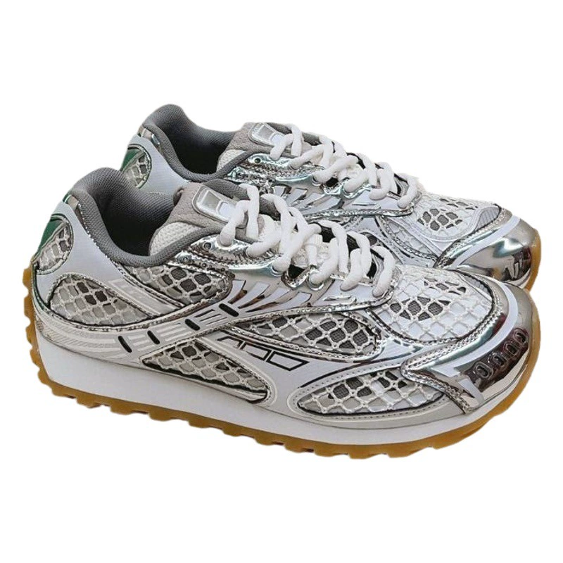 2023 осенне-зимняя новая модная повседневная обувь Wang Yibo с серебряными кроссовками, мужская и женская обувь, парная папа, обувь