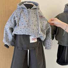 摩卡贝贝 小资范25秋冬新款儿童韩版三件套 织里品牌童装工厂批发