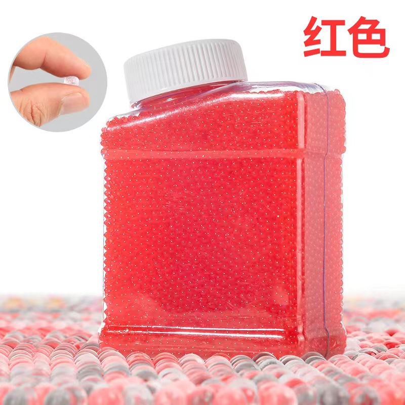 Bolitas de gel absorbente de agua 7-8mm, perlas decorativas hidratantes, paquete en botella cuadrada