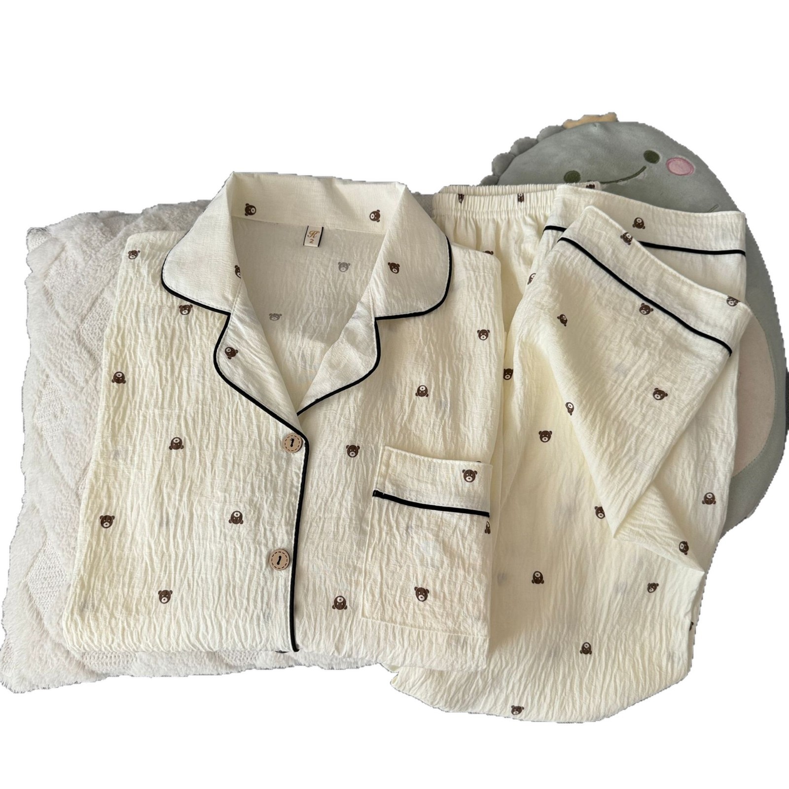 120G nubes de algodón pijama ropa para el hogar mangas cortas pantalones largos conjunto entidad mayorista sudeste asiático TK pedidos de comercio exterior transfronterizo