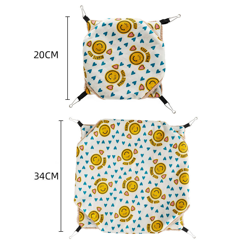Transfronterizo popular pequeña mascota hamaca ardilla miel bolsa saco de dormir hámster colgando de doble capa caliente nido mascota hamaca