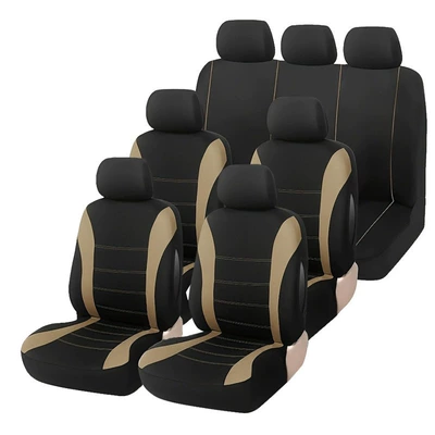 Universal seat cover: Seat Cover 13-Piece Set Double - beige-9-piece-set-5-seats