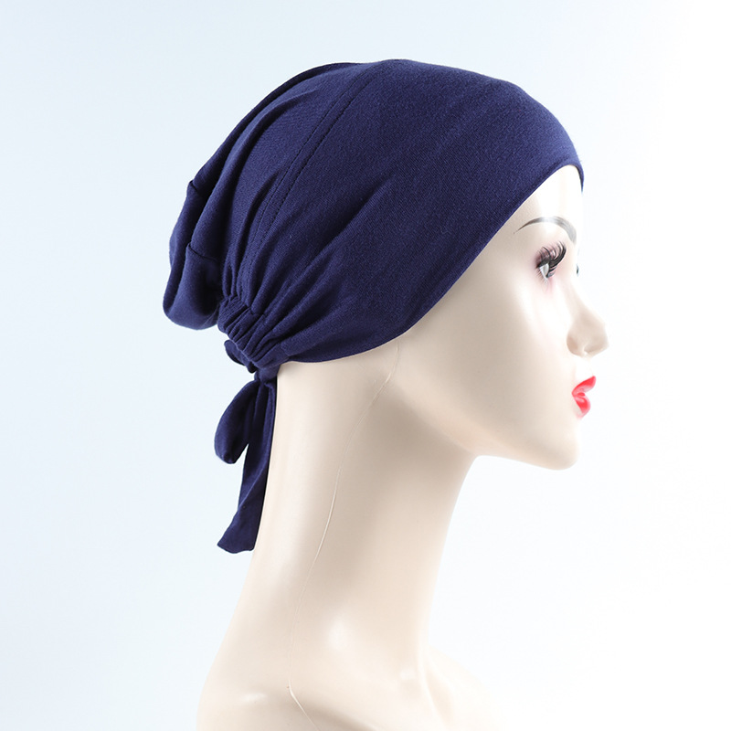 Modal cotton elastic lacing ethnic headband base cap solid color adjustable small cap barrel cap