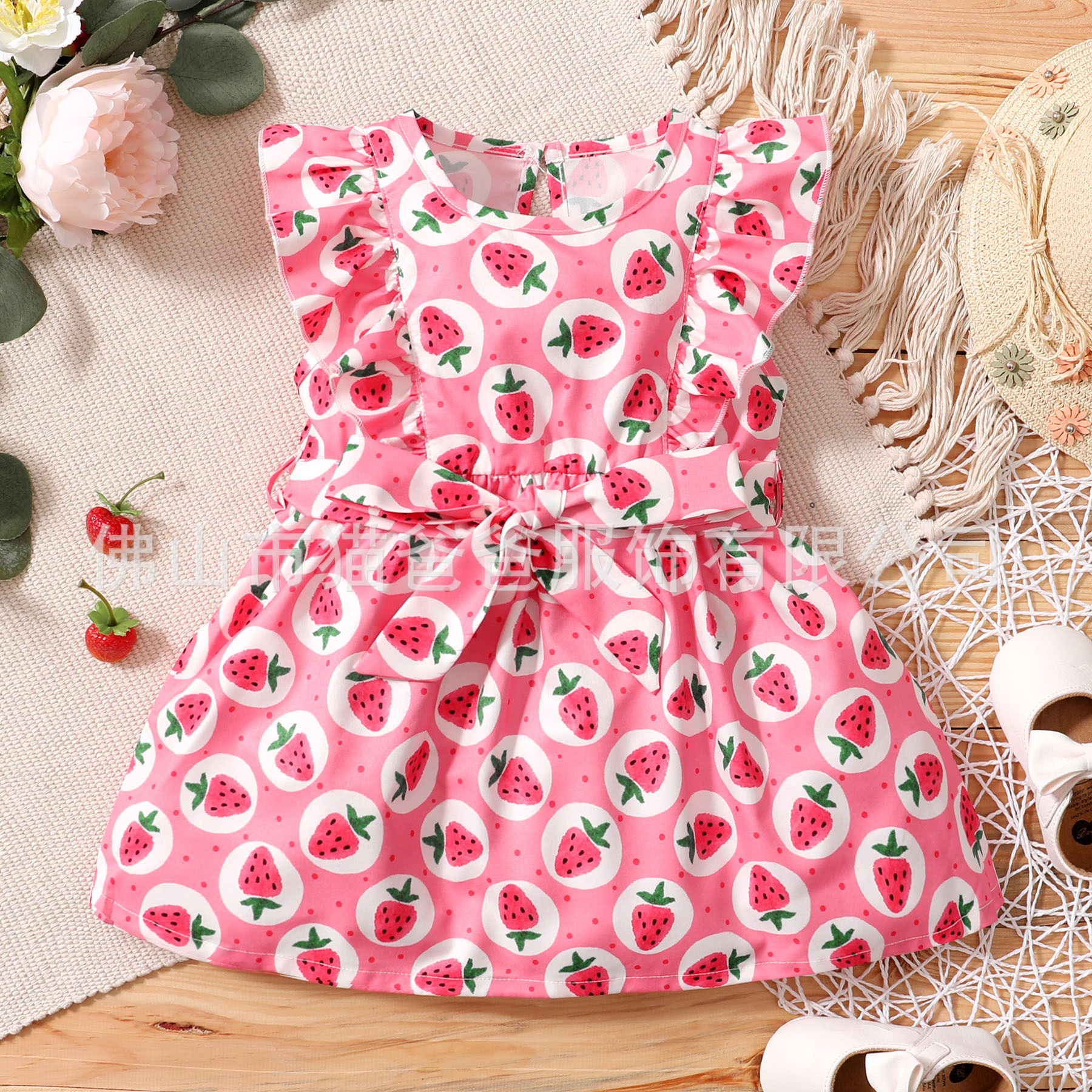 2021ins primavera y verano chicas europeas y americanas volando manga con volantes princesa Linda vestido de una pieza