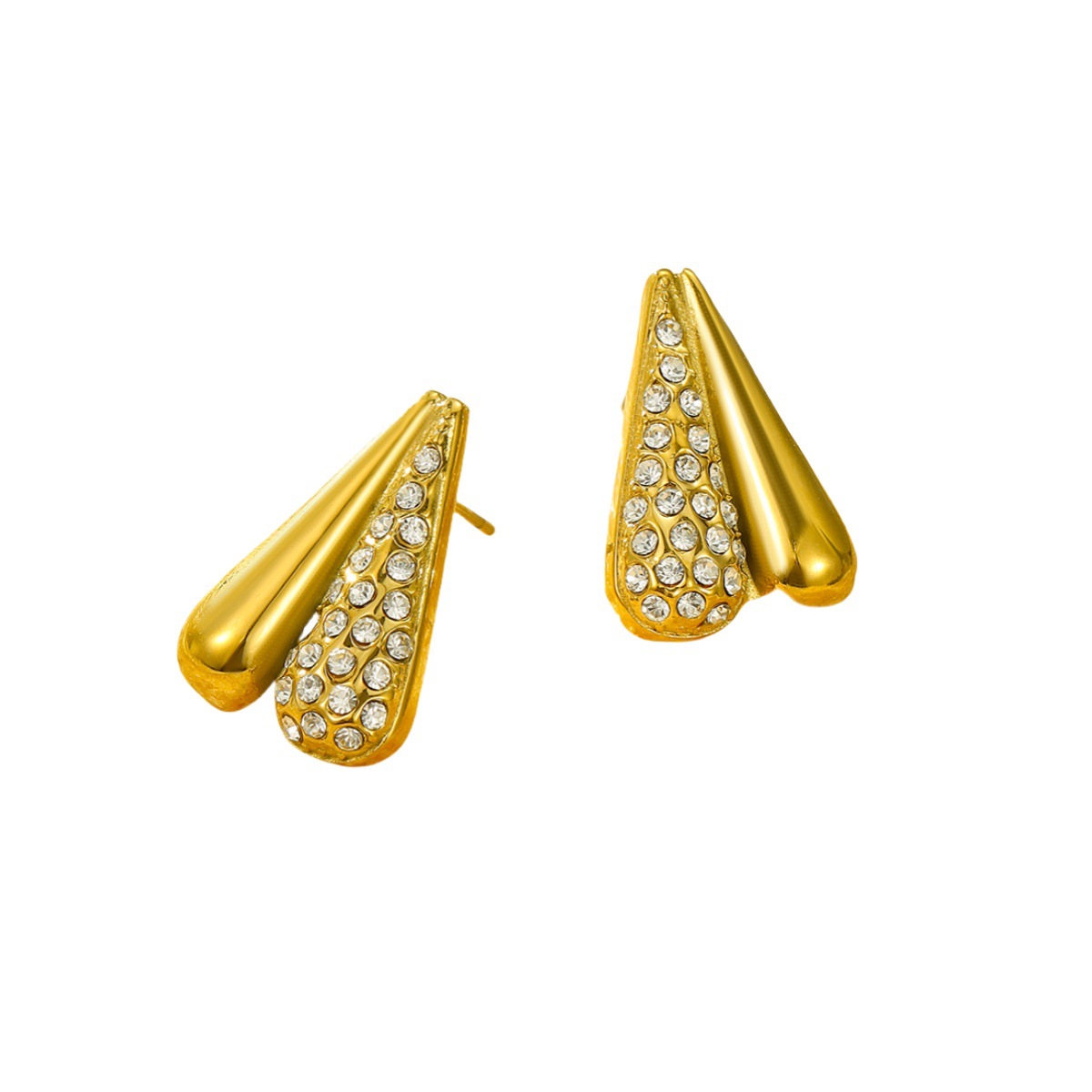 Women's Gender Inlay Design 1 Pair Simple Style Classic Style Heart Shape Inlay 304 Stainless Steel Rhinestones Ear Studs