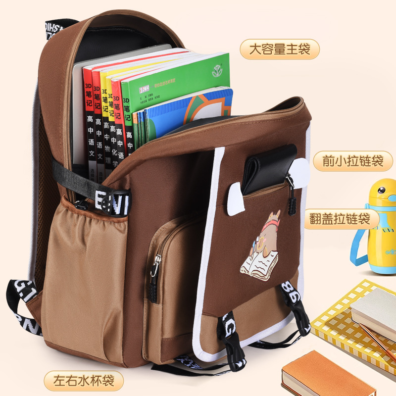 Nuevas mochilas transfronterizas para estudiantes de primaria, mochila Kapibara, mochila multicapa multifuncional de gran capacidad, mochila resistente a la suciedad.