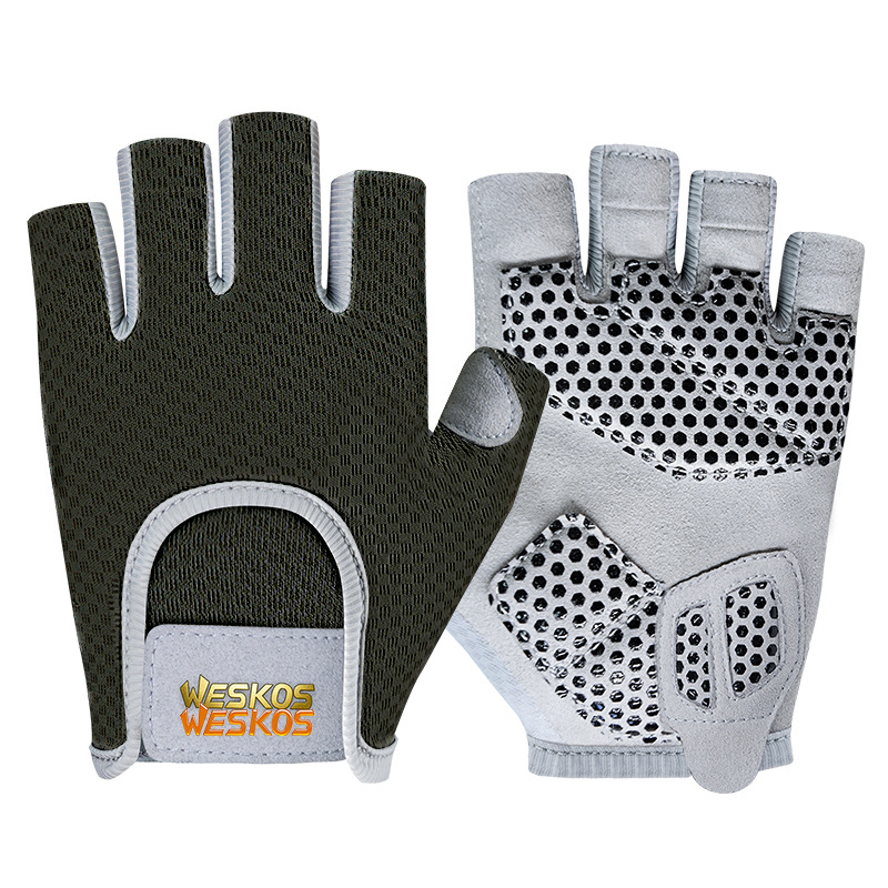 Guantes de fitness para levantamiento de pesas, guantes deportivos de medio dedo para hombres y mujeres, antideslizantes, resistentes al desgaste, entrenamiento con equipo, barra horizontal, protectores de muñeca para mancuernas, antiesguinces