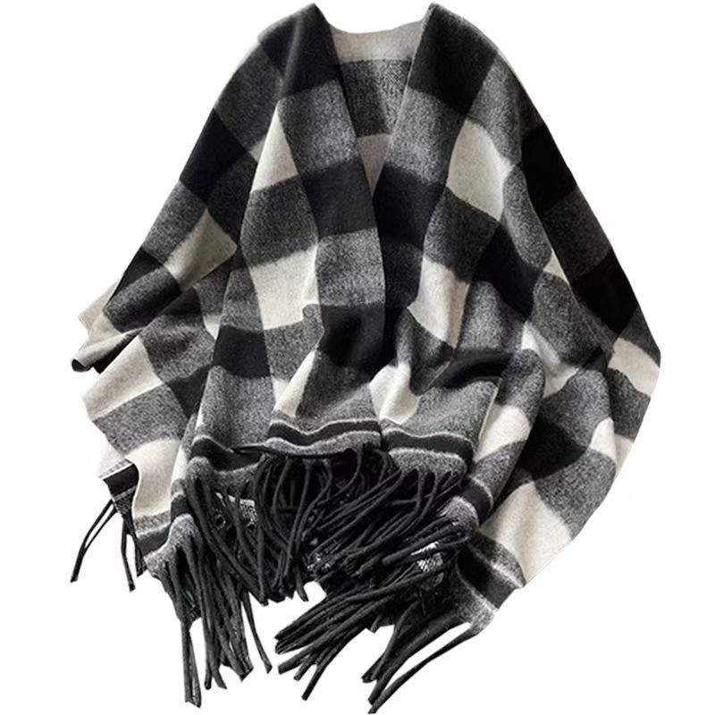 큰 격자 무늬 검정색